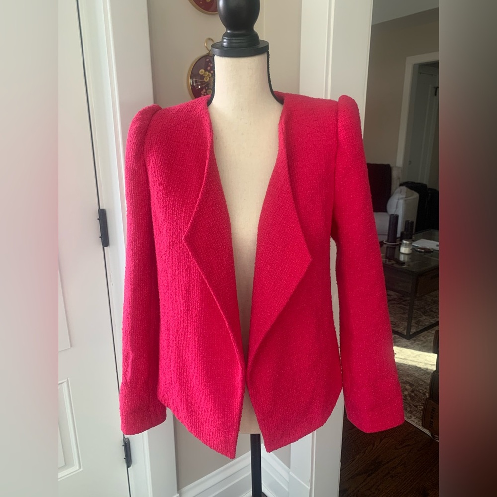 Express Vibrant Pink Blazer with Puffy Sleeves